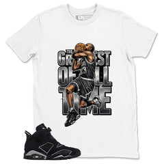 Graphic Tee Greatest Of All Time MJ Shirt - to Matching Air Jordan 6 Cap and Gown | Zadago