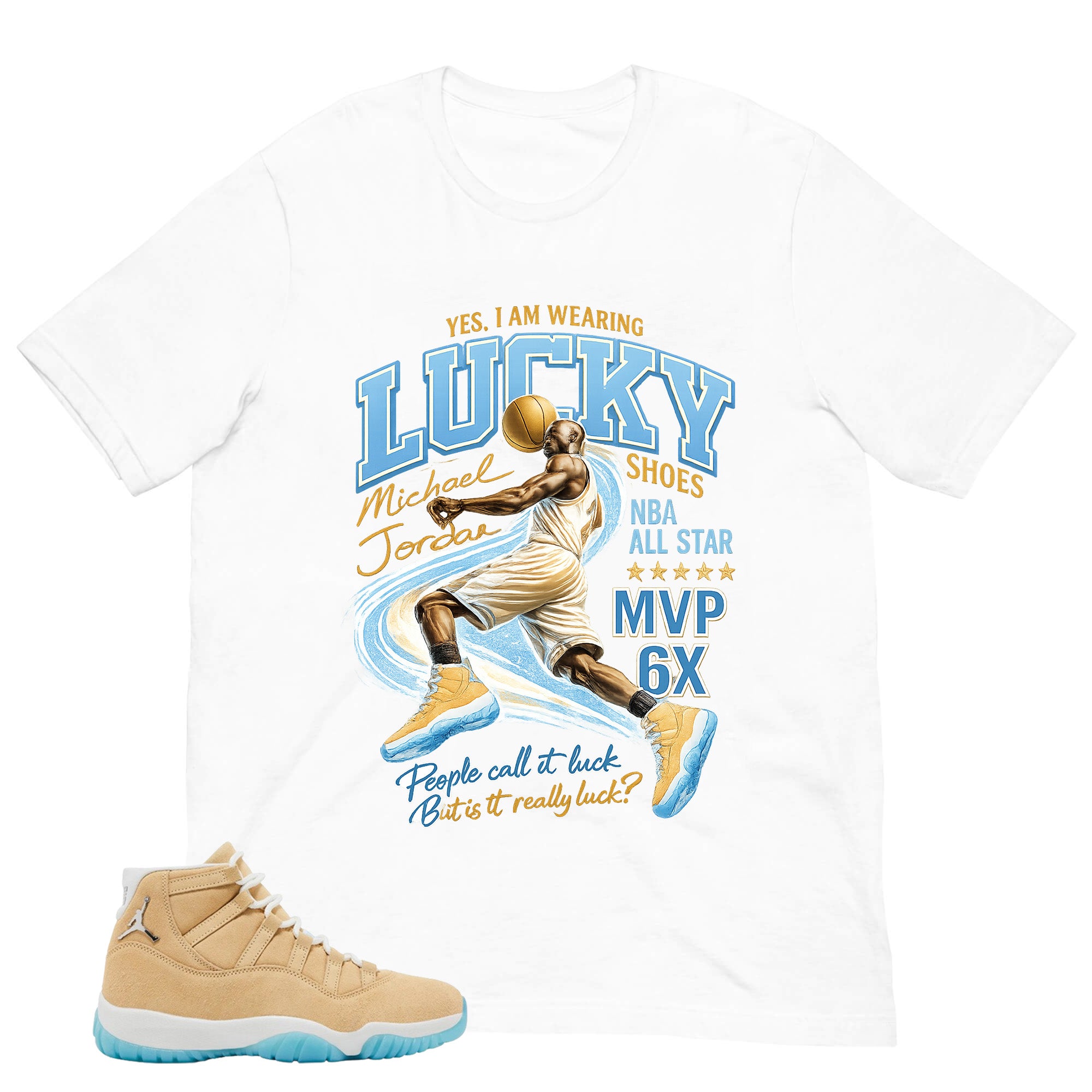 Graphic Tee I Wear Lucky Shoes MJ Shirt - to Matching Air Jordan 11 H-Town | Zadago
