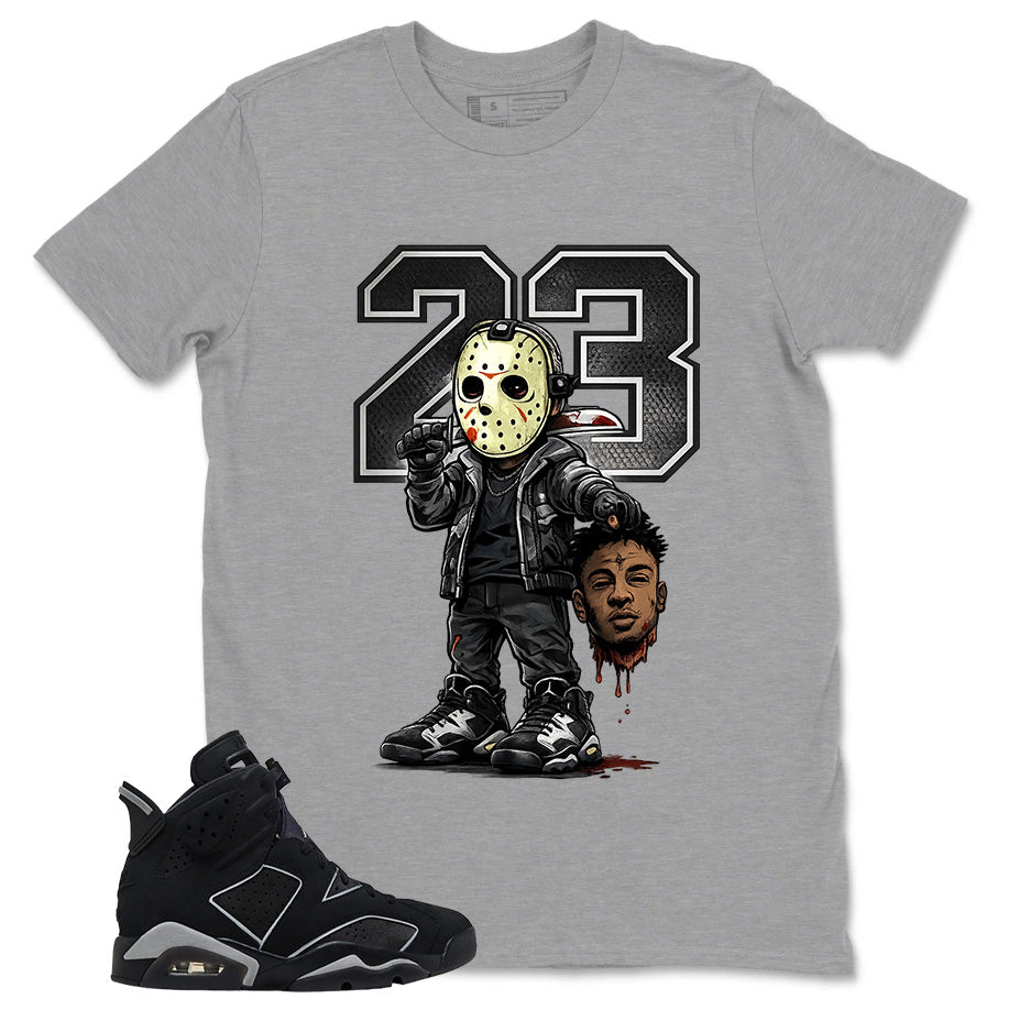 Graphic Tee Jason 23 Shirt - to Matching Air Jordan 6 Cap and Gown | Zadago