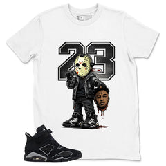 Graphic Tee Jason 23 Shirt - to Matching Air Jordan 6 Cap and Gown | Zadago