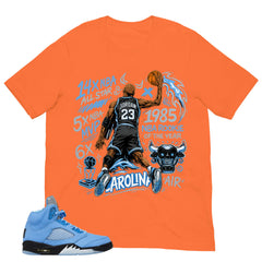 Graphic Tee Jordan 23 All Star Shirt - to Matching Air Jordan 5 UNC | Zadago