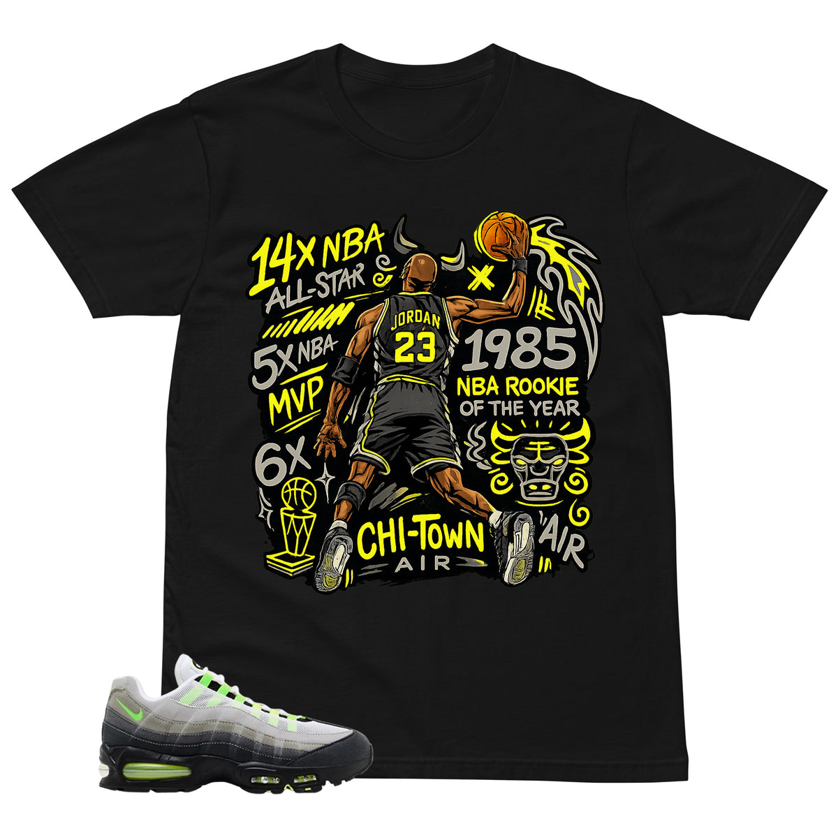 Graphic Tee Jordan 23 All Star Shirt - to Matching  Air Max 95 Neon | Zadago