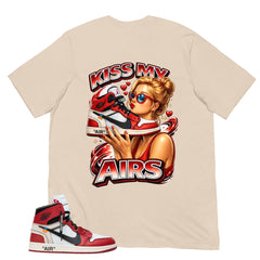 Graphic Tee Kiss My Airs | Matching  Off-White x Air Jordan 1 Chicago | Zadago