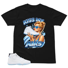 Graphic Tee Kiss My Airs Shirt - to Matching Air Jordan 11 Legend Blue | Zadago