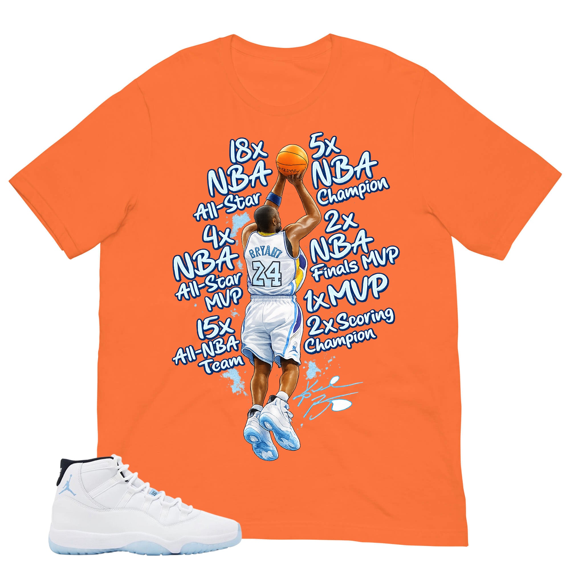 Graphic Tee Kobe Bryant All Star Shirt - to Matching Air Jordan 11 Legend Blue | Zadago