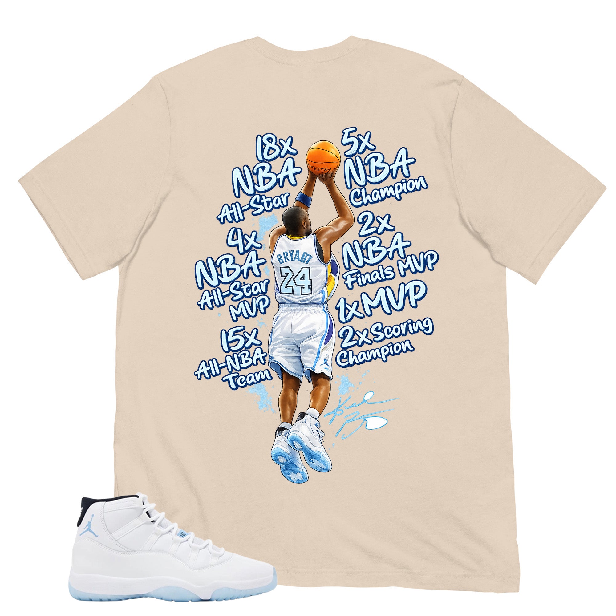 Graphic Tee Kobe Bryant All Star Shirt - to Matching Air Jordan 11 Legend Blue | Zadago