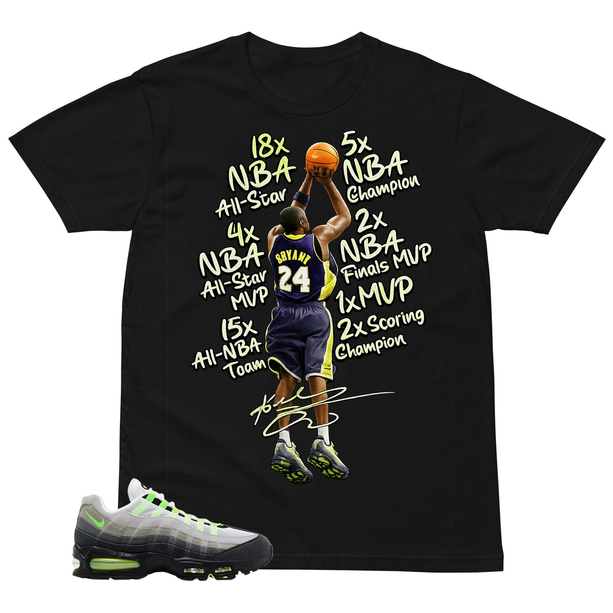 Graphic Tee Kobe Bryant All Star Shirt - to Matching  Air Max 95 Neon | Zadago