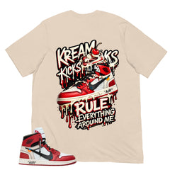Graphic Tee Kream Kicks Shirt | Matching  Off-White x Air Jordan 1 Chicago | Zadago