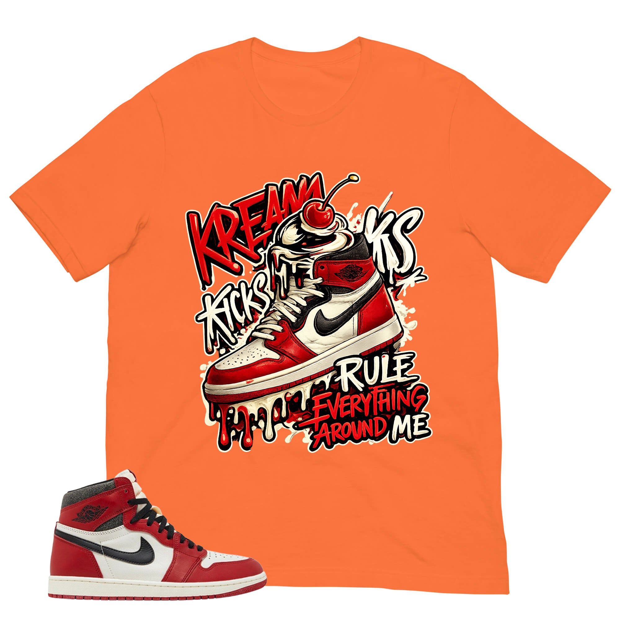 Graphic Tee Kream Kicks Shirt - to Matching Air Jordan 1 Chicago Lost & Found | Zadago