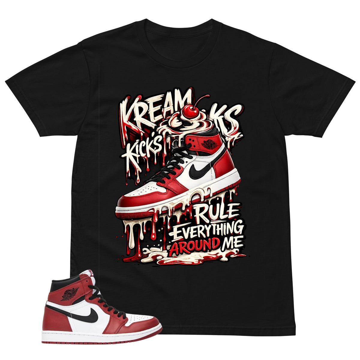 Graphic Tee Kream Kicks Shirt - to Matching Air Jordan 1 Chicago | Zadago