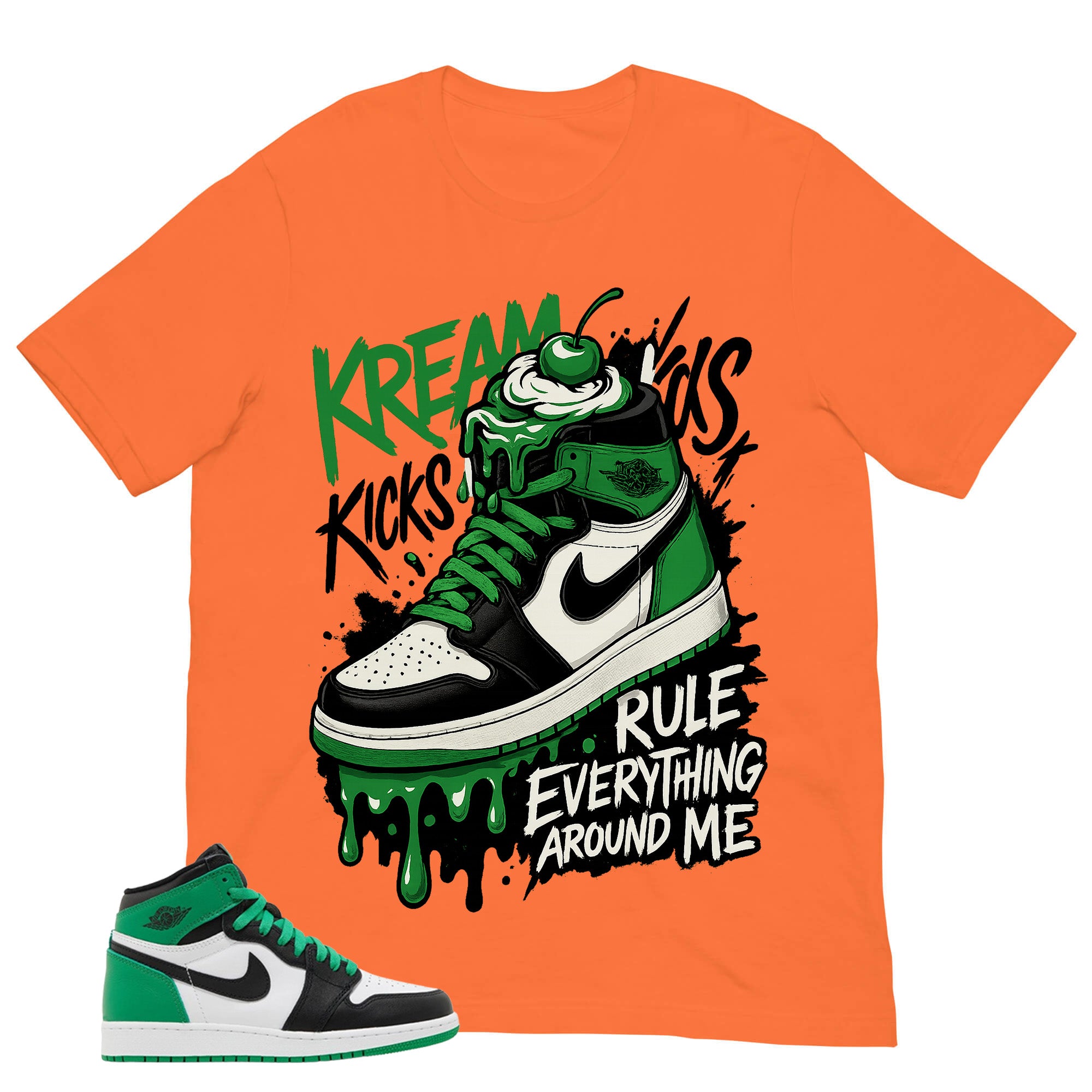 Graphic Tee Kream Kicks Shirt - to Matching Air Jordan 1 Lucky Green | Zadago