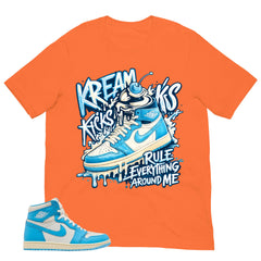Graphic Tee Kream Kicks Shirt - to Matching Air Jordan 1 UNC Reimagined | Zadago