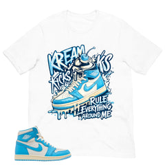 Graphic Tee Kream Kicks Shirt - to Matching Air Jordan 1 UNC Reimagined | Zadago