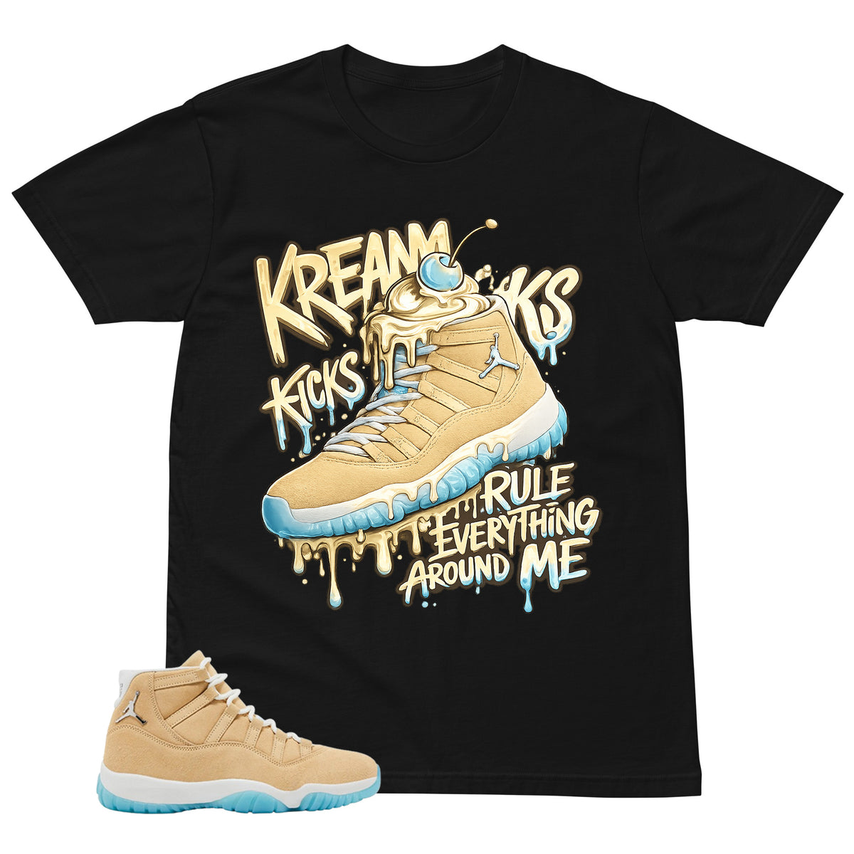 Graphic Tee Kream Kicks Shirt - to Matching Air Jordan 11 H-Town | Zadago
