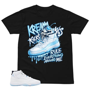 Graphic Tee Kream Kicks Shirt - to Matching Air Jordan 11 Legend Blue | Zadago