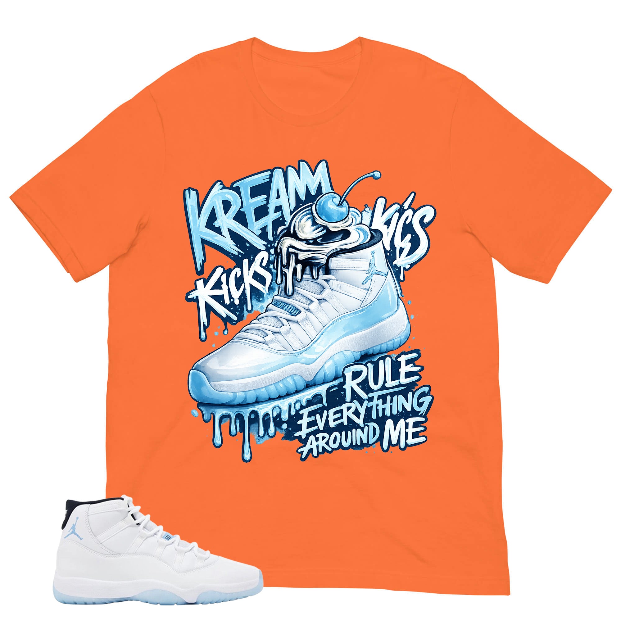 Graphic Tee Kream Kicks Shirt - to Matching Air Jordan 11 Legend Blue | Zadago