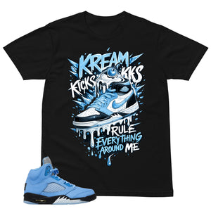 Graphic Tee Kream Kicks Shirt - to Matching Air Jordan 5 UNC | Zadago