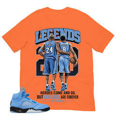 Graphic Tee Legends Are Forever Shirt - to Matching Air Jordan 5 UNC | Zadago