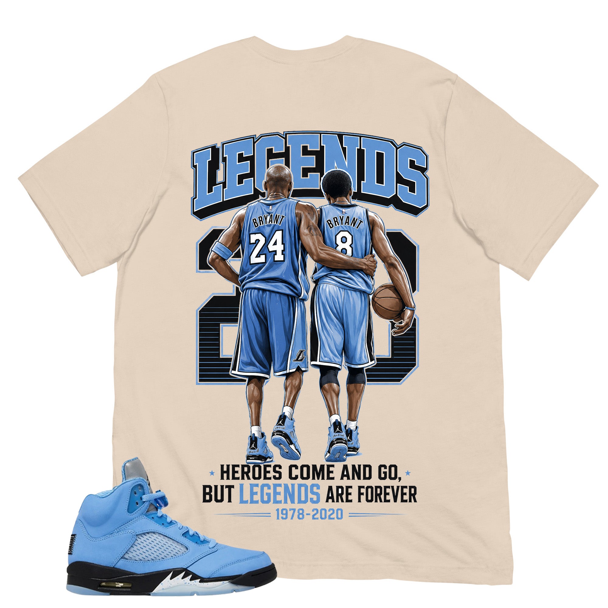 Graphic Tee Legends Are Forever Shirt - to Matching Air Jordan 5 UNC | Zadago