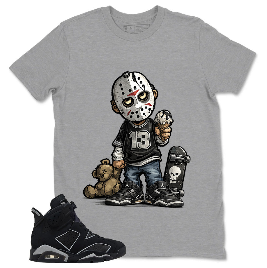 Graphic Tee Little Jason Shirt - to Matching Air Jordan 6 Cap and Gown | Zadago