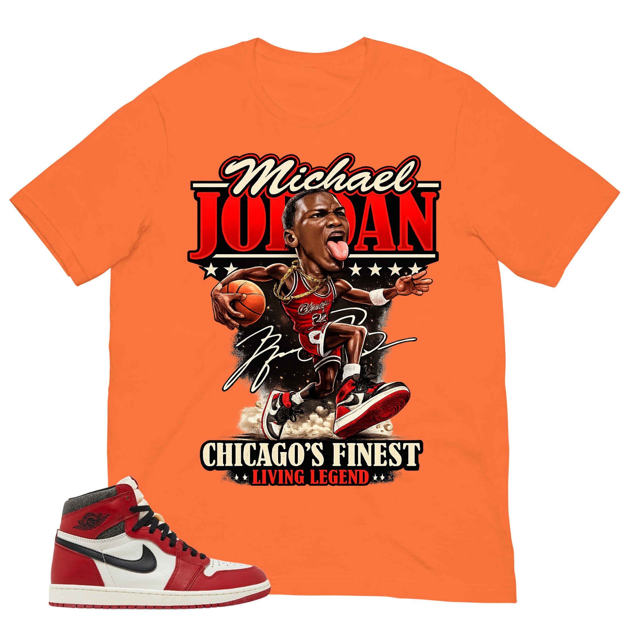 Graphic Tee MJ Living Legend Shirt - to Matching Air Jordan 1 Chicago Lost & Found | Zadago