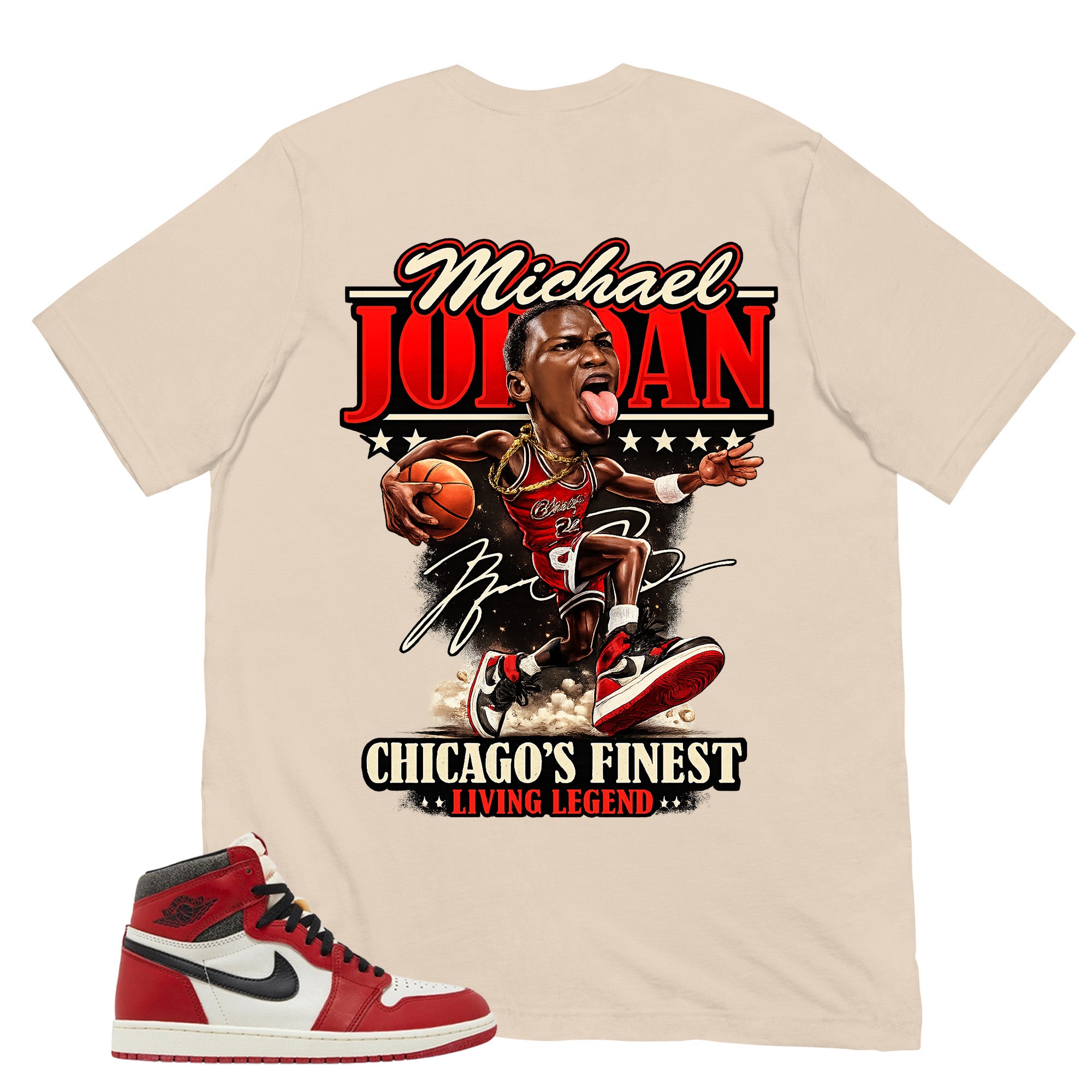 Graphic Tee MJ Living Legend Shirt - to Matching Air Jordan 1 Chicago Lost & Found | Zadago