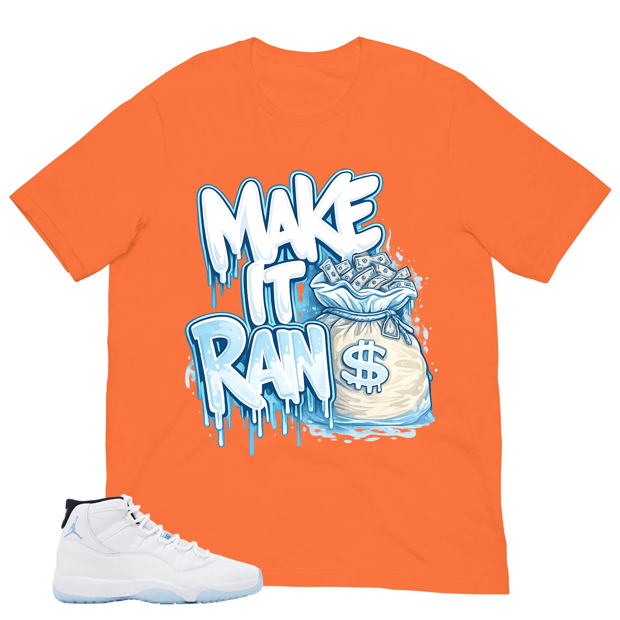 Graphic Tee Make It Rain Shirt - to Matching Air Jordan 11 Legend Blue | Zadago