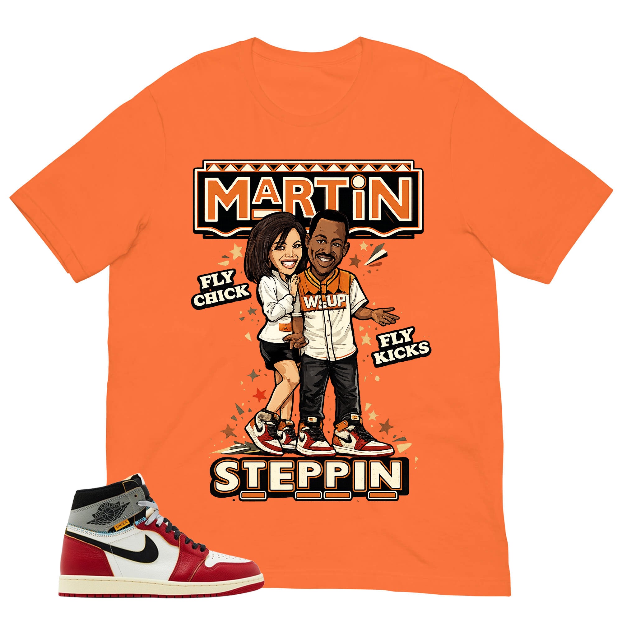 Graphic Tee Martin Steppin  | Matching Jordan 1 Union LA Chicago Shadow | Zadago