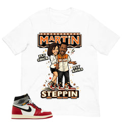 Graphic Tee Martin Steppin  | Matching Jordan 1 Union LA Chicago Shadow | Zadago
