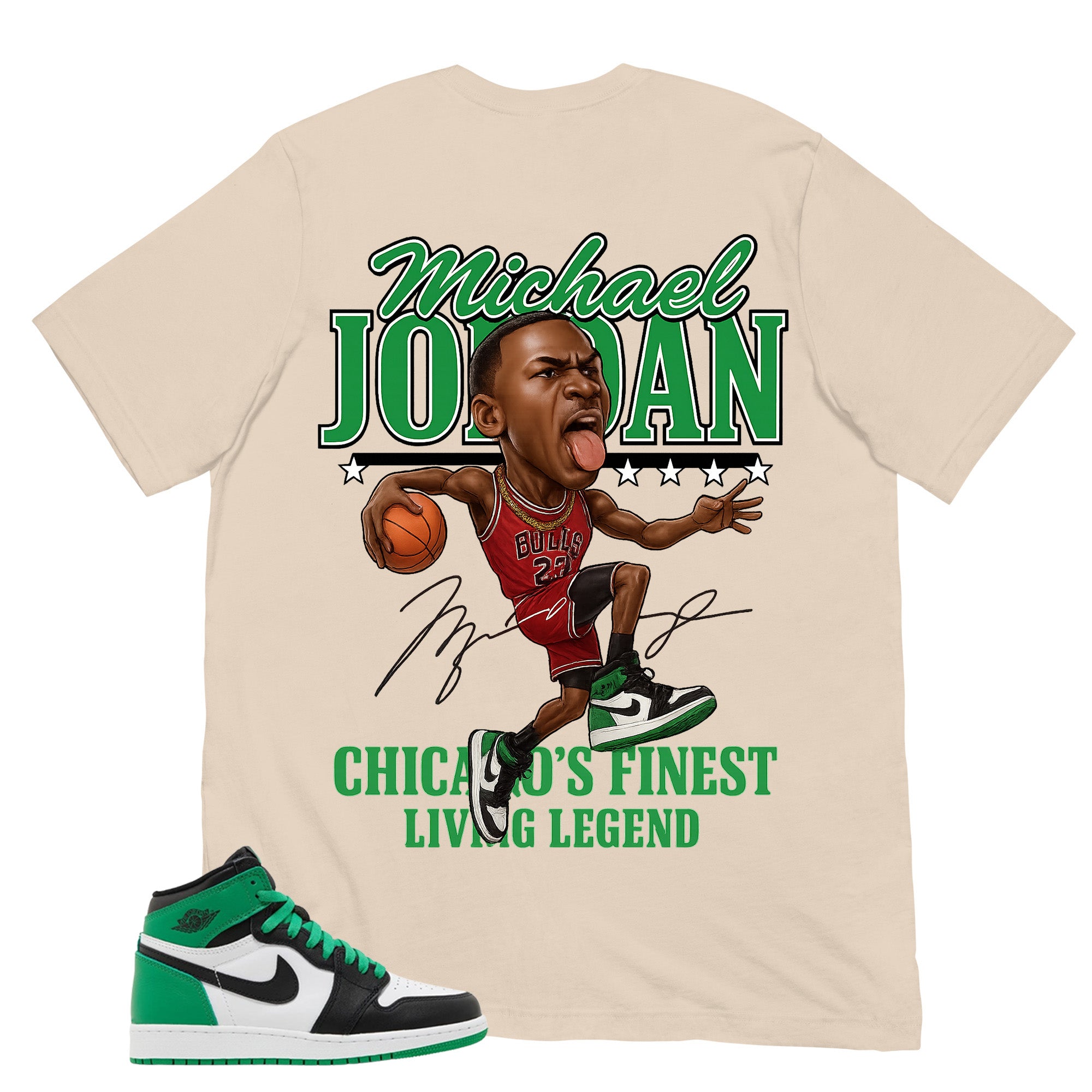 Graphic Tee MJ Living Legend Shirt - to Matching Air Jordan 1 Lucky Green | Zadago