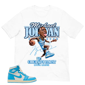 Graphic Tee MJ Living Legend Shirt - to Matching Air Jordan 1 UNC Reimagined | Zadago