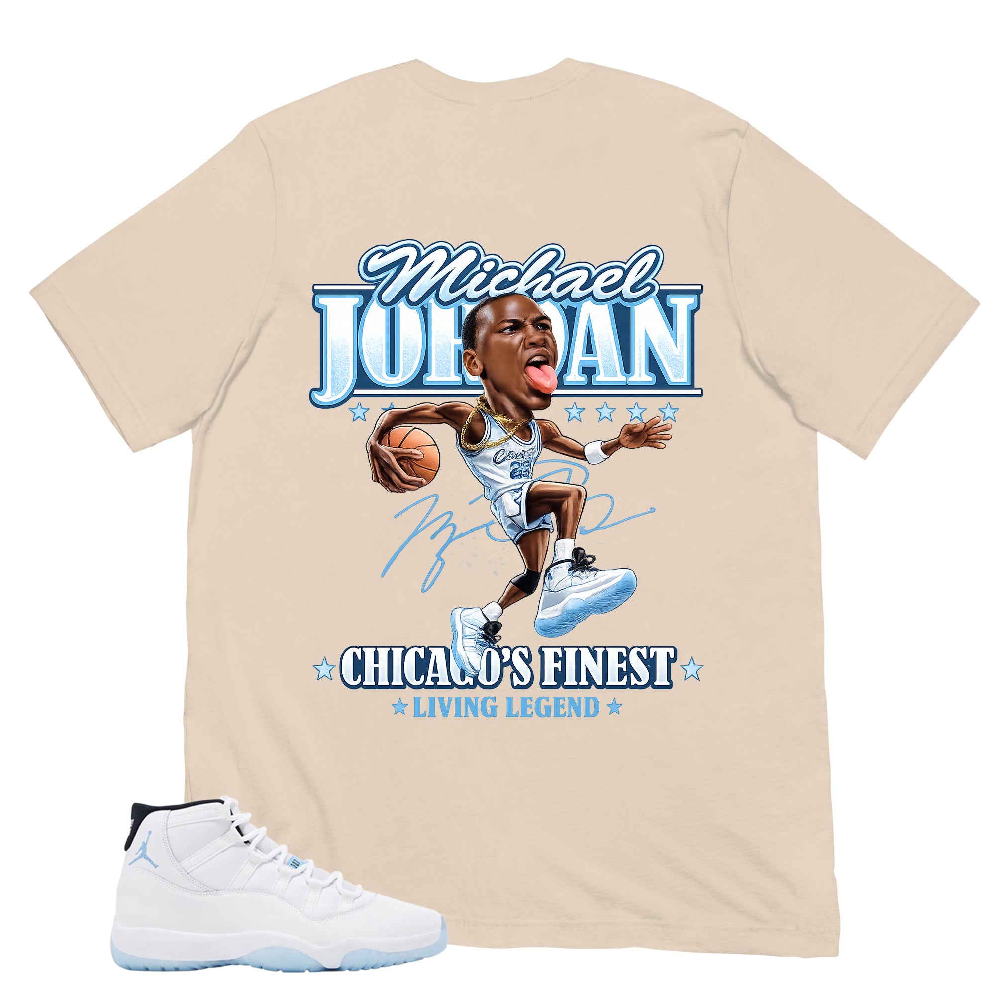 Graphic Tee MJ Living Legend Shirt - to Matching Air Jordan 11 Legend Blue | Zadago