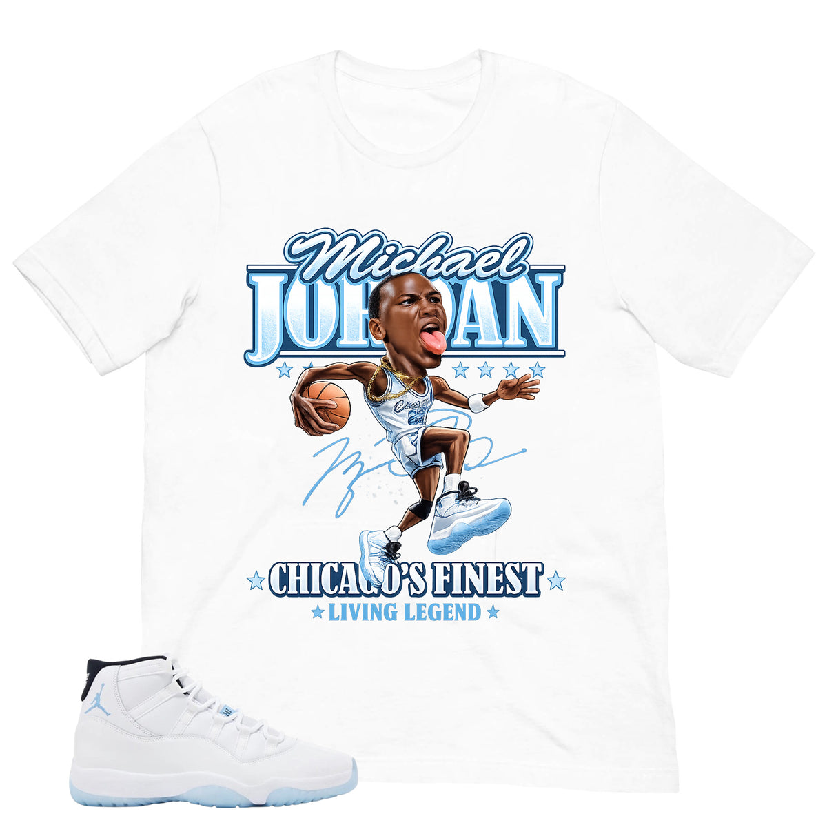 Graphic Tee MJ Living Legend Shirt - to Matching Air Jordan 11 Legend Blue | Zadago