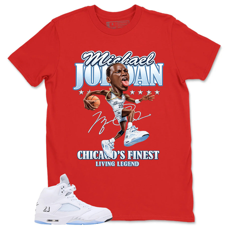Graphic Tee MJ Living Legend Shirt - to Matching Air Jordan 5 White Metallic | Zadago