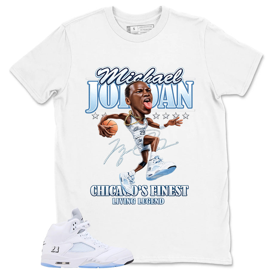 Graphic Tee MJ Living Legend Shirt - to Matching Air Jordan 5 White Metallic | Zadago