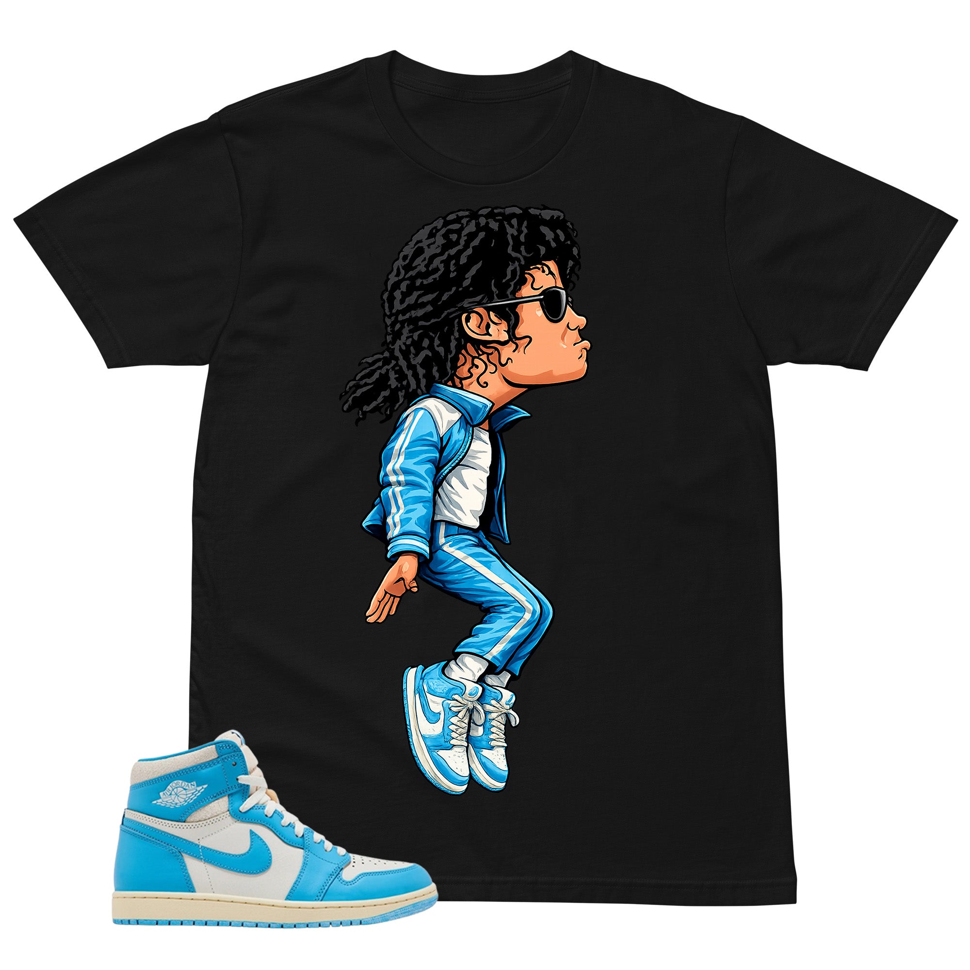 Graphic Tee MJ Tiptoe Shirt - to Matching Air Jordan 1 UNC Reimagined | Zadago