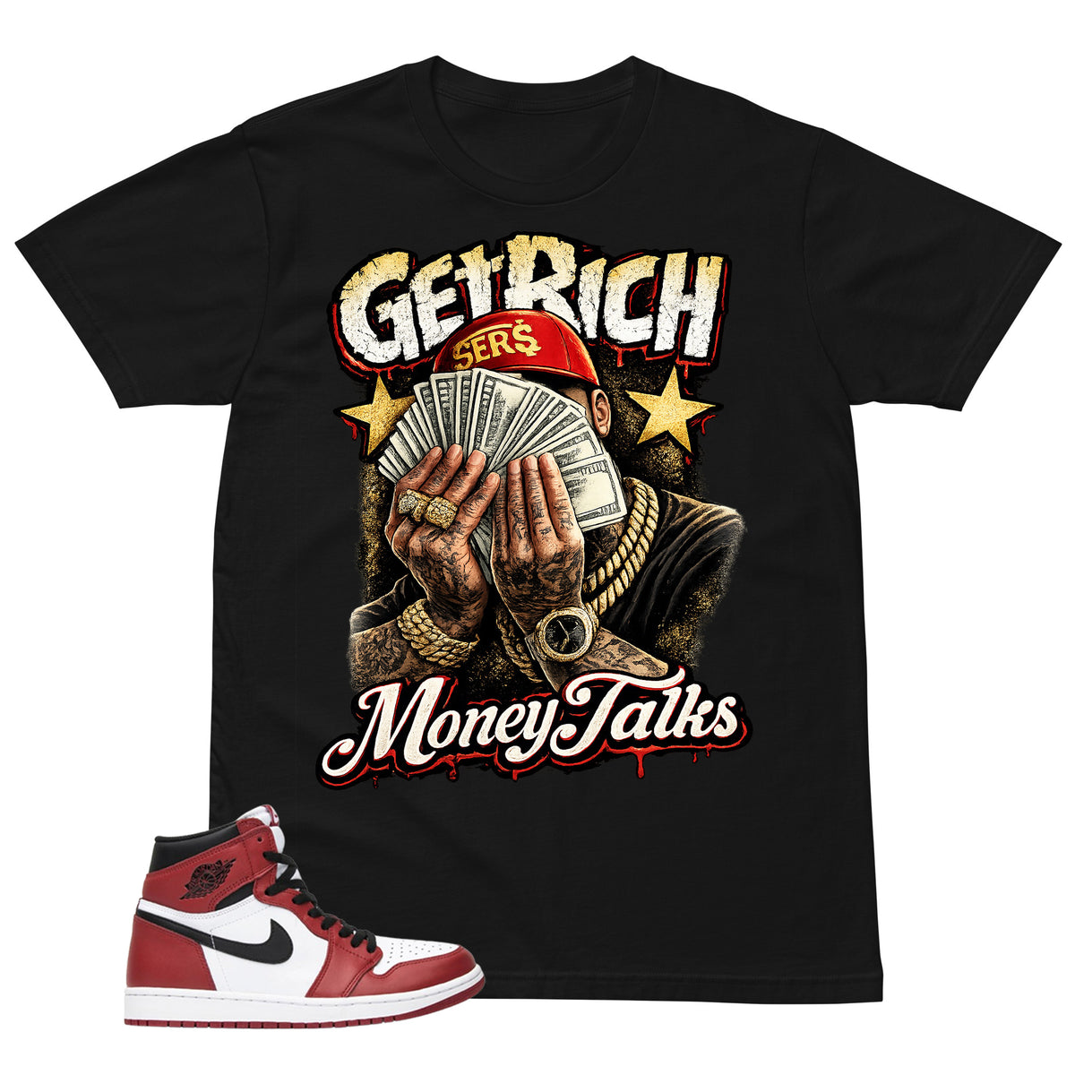 Graphic Tee Money Talk Shirt - to Matching Air Jordan 1 Chicago | Zadago