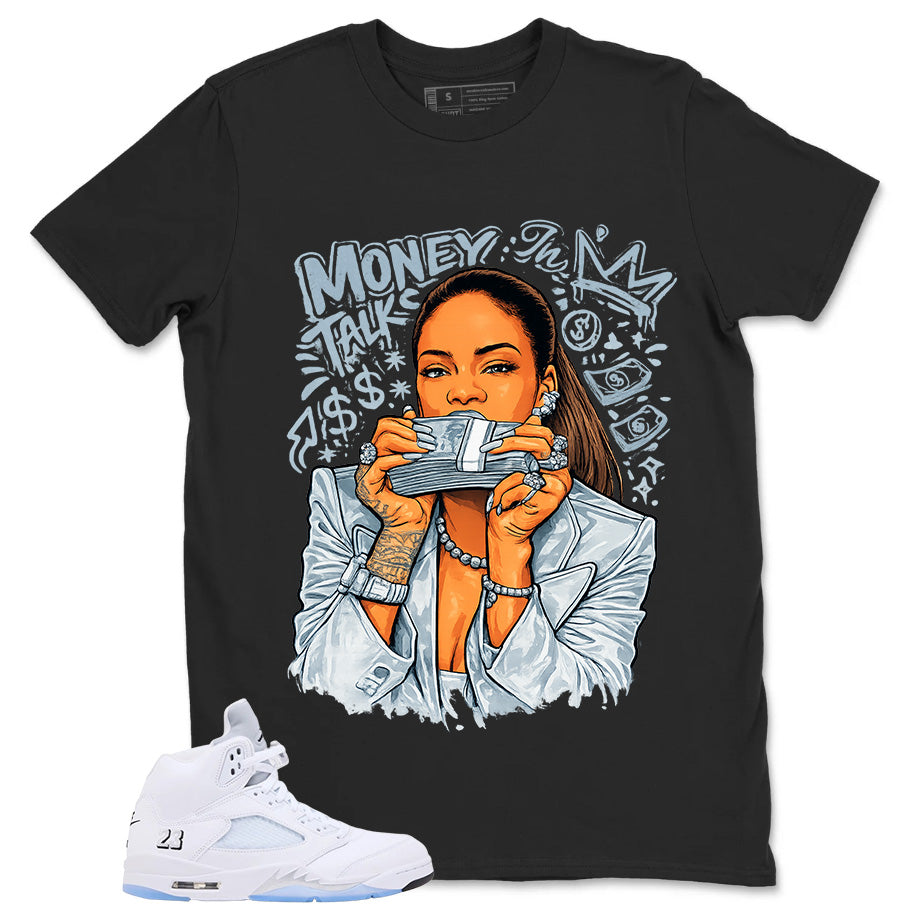 Graphic Tee Money Talk Shirt - to Matching Air Jordan 5 White Metallic | Zadago