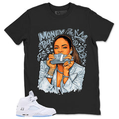 Graphic Tee Money Talk Shirt - to Matching Air Jordan 5 White Metallic | Zadago