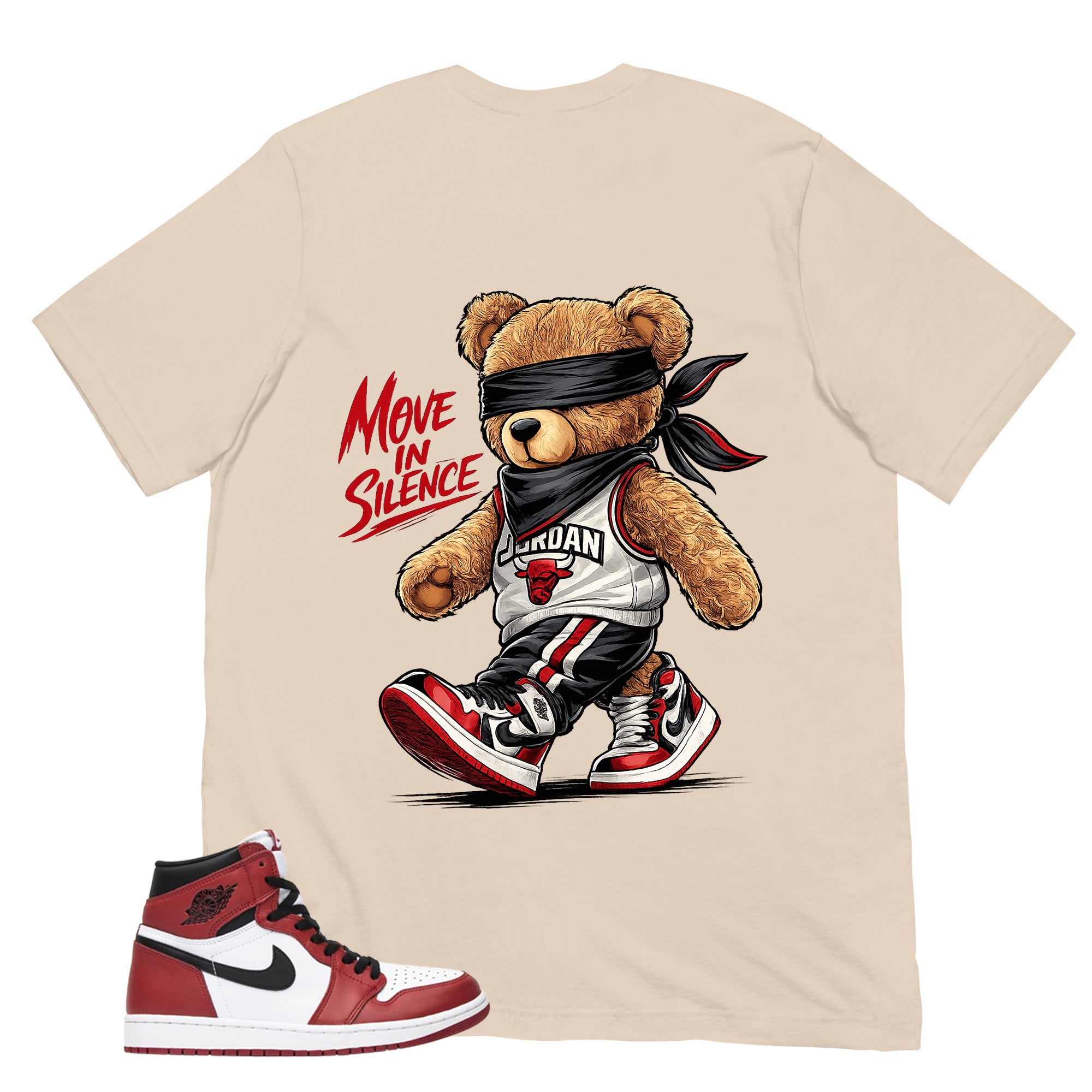 Graphic Tee Move In Silence Shirt - to Matching Air Jordan 1 Chicago | Zadago