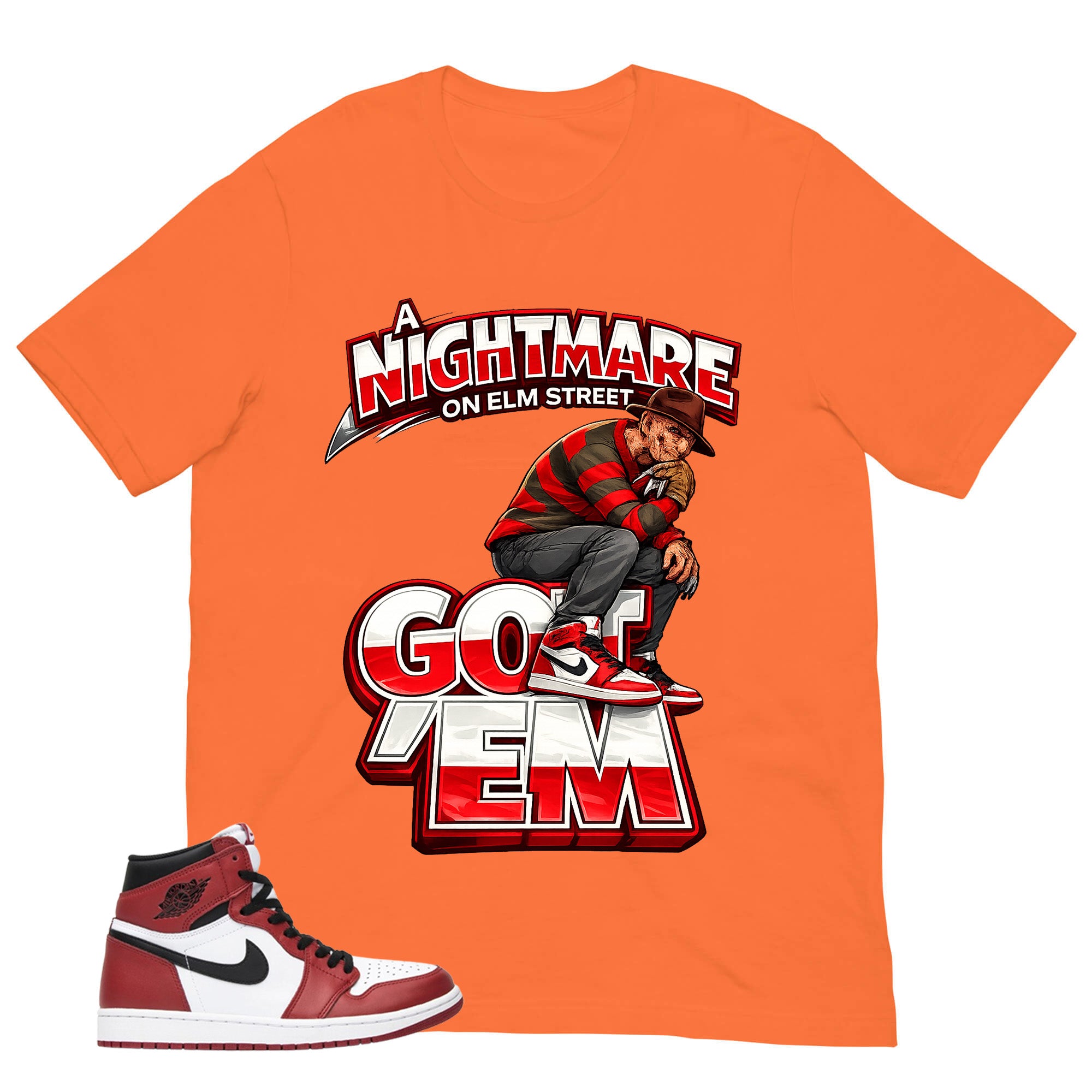 Graphic Tee Nightmare On Elm Street Shirt - to Matching Air Jordan 1 Chicago | Zadago
