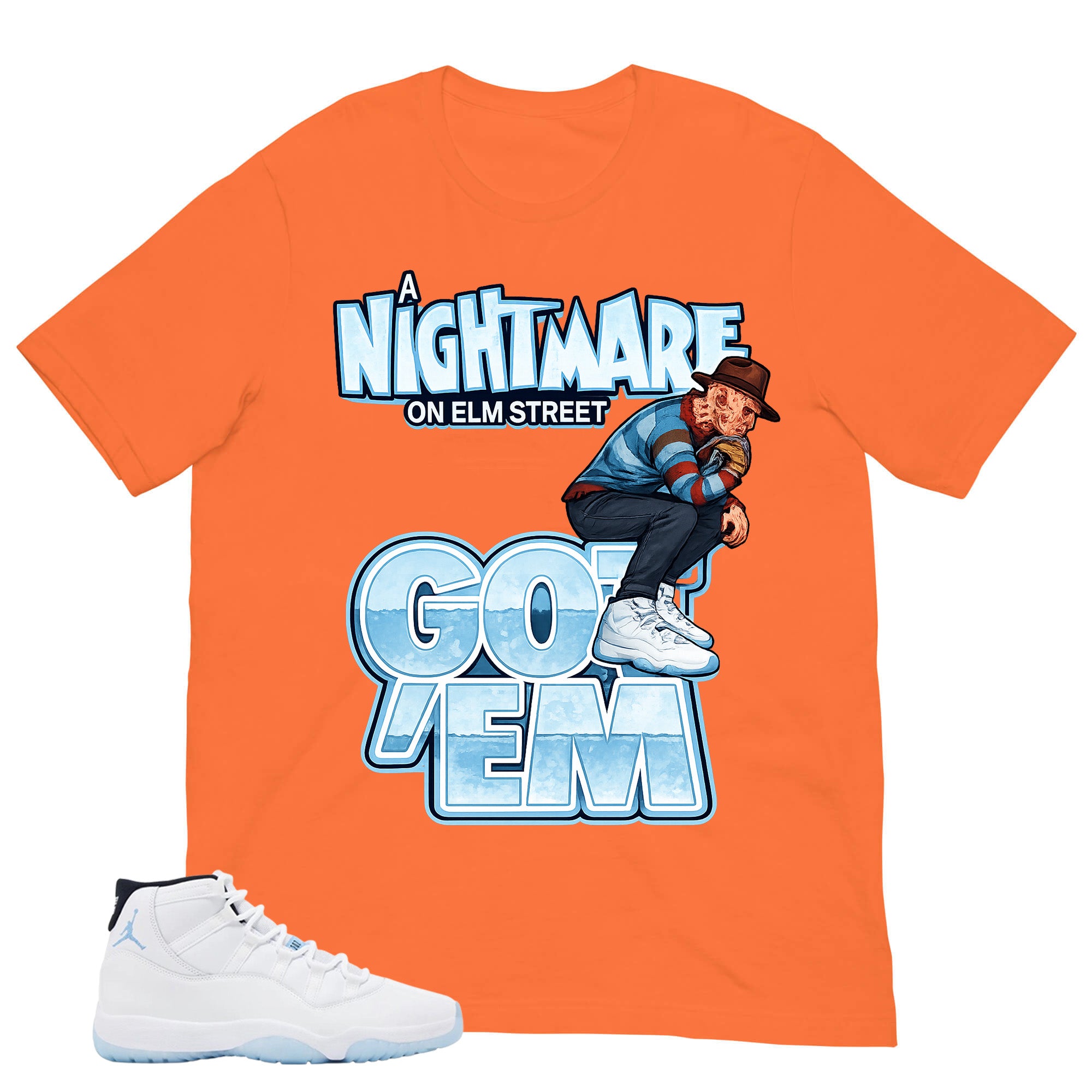 Graphic Tee Nightmare On Elm Street Shirt - to Matching Air Jordan 11 Legend Blue | Zadago