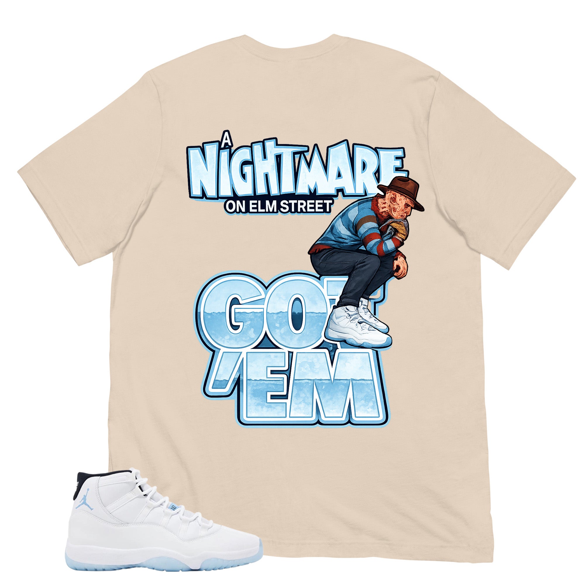 Graphic Tee Nightmare On Elm Street Shirt - to Matching Air Jordan 11 Legend Blue | Zadago