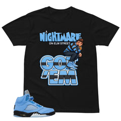 Graphic Tee Nightmare On Elm Street Shirt - to Matching Air Jordan 5 UNC | Zadago