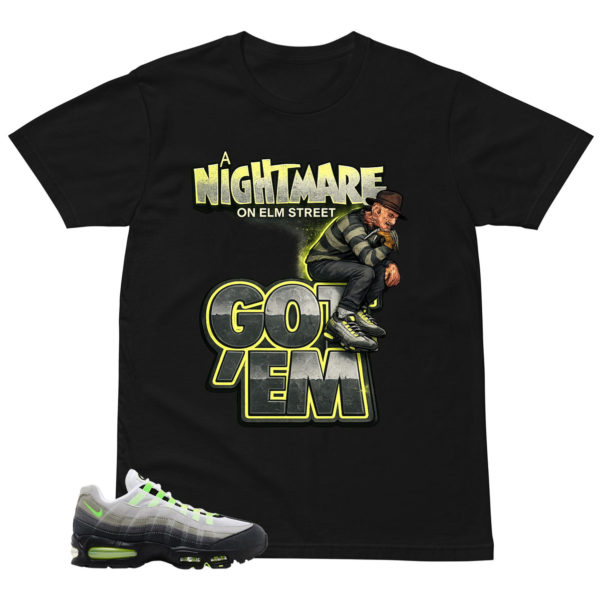 Graphic Tee Nightmare On Elm Street Shirt - to Matching  Air Max 95 Neon | Zadago