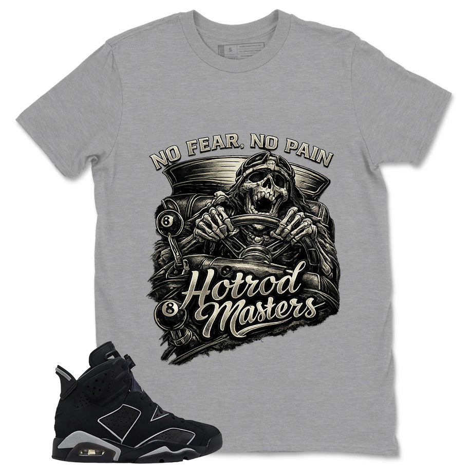 Graphic Tee No Fear No Pain Shirt - to Matching Air Jordan 6 Cap and Gown | Zadago