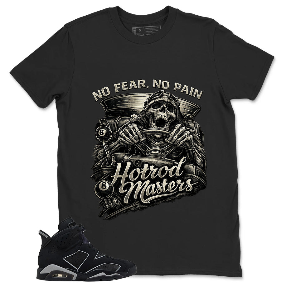 Graphic Tee No Fear No Pain Shirt - to Matching Air Jordan 6 Cap and Gown | Zadago