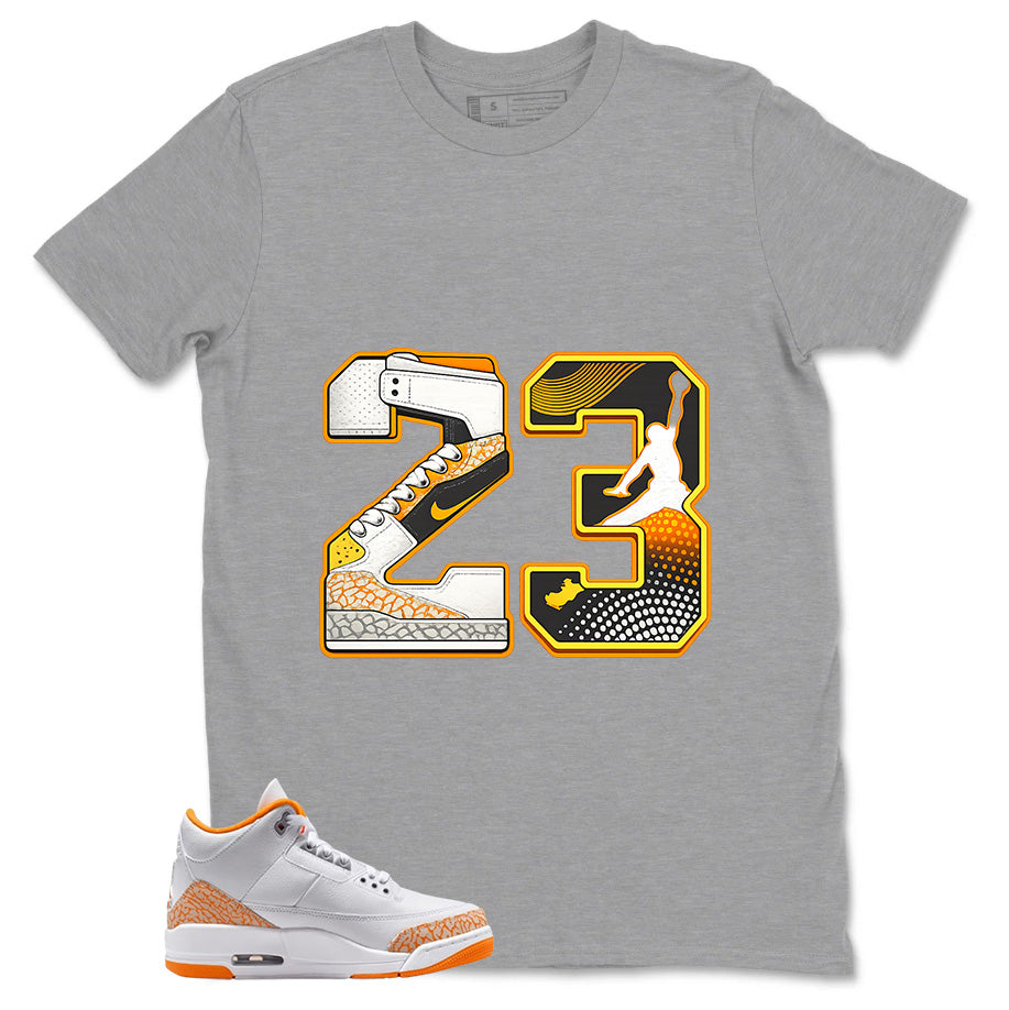 Graphic Tee Number 23 Legend MJ Shirt - to Matching Air Jordan 3 Orange Citrus | Zadago