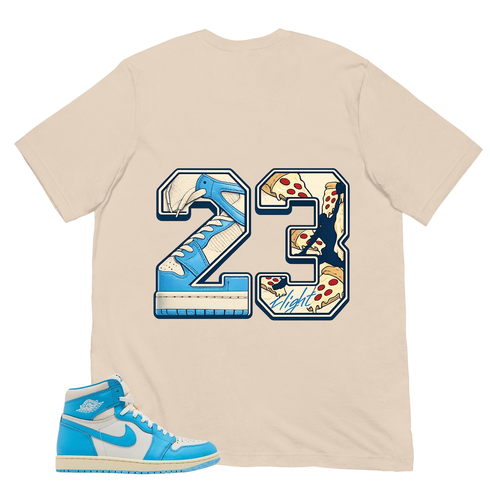 Graphic Tee Number 23 Legend Shirt - to Matching Air Jordan 1 UNC Reimagined | Zadago