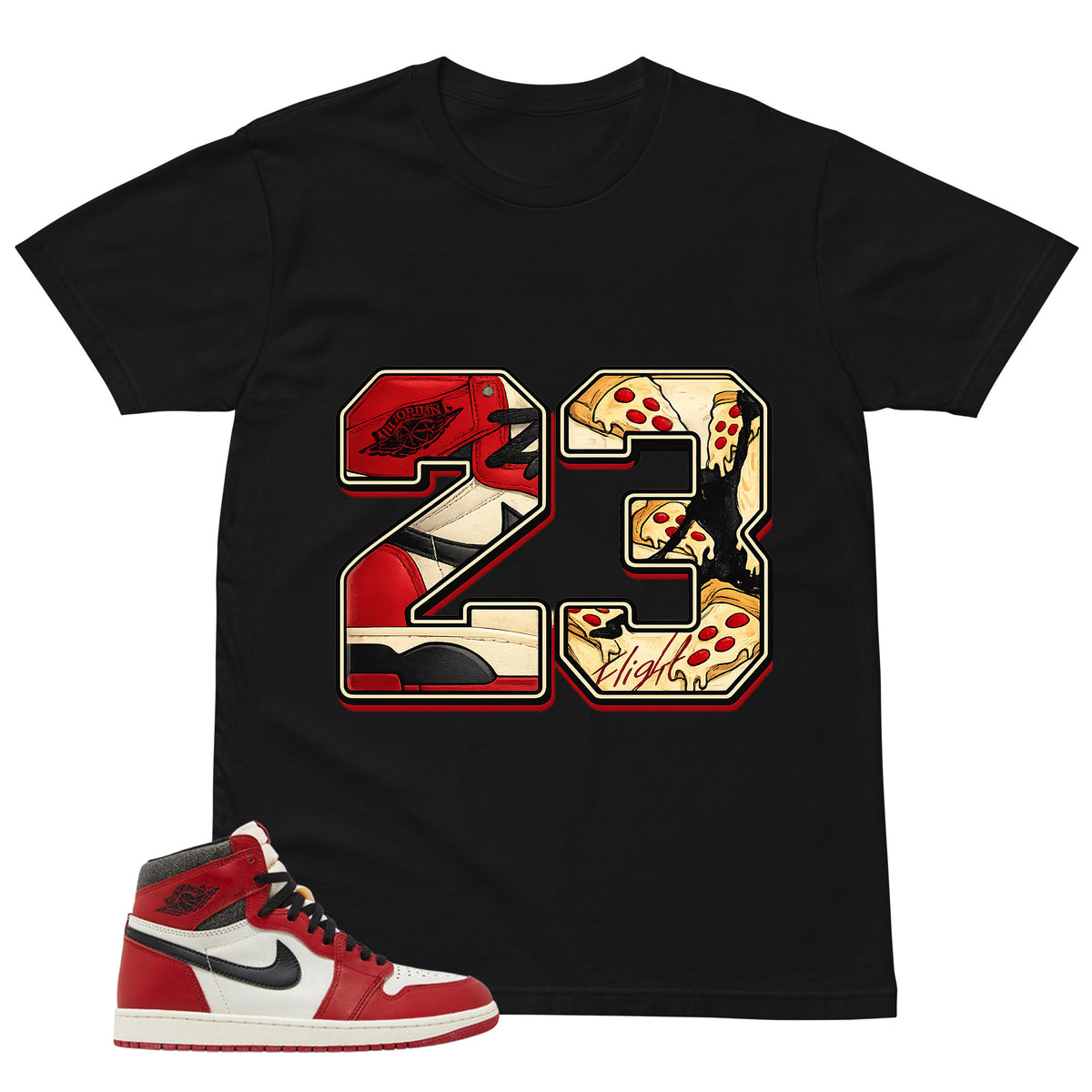 Graphic Tee Number 23 Shirt - to Matching Air Jordan 1 Chicago Lost & Found | Zadago